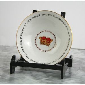 Vintage 1973 Princess Anne & Capt. Mark Phillips Royal Wedding Trinket Dish